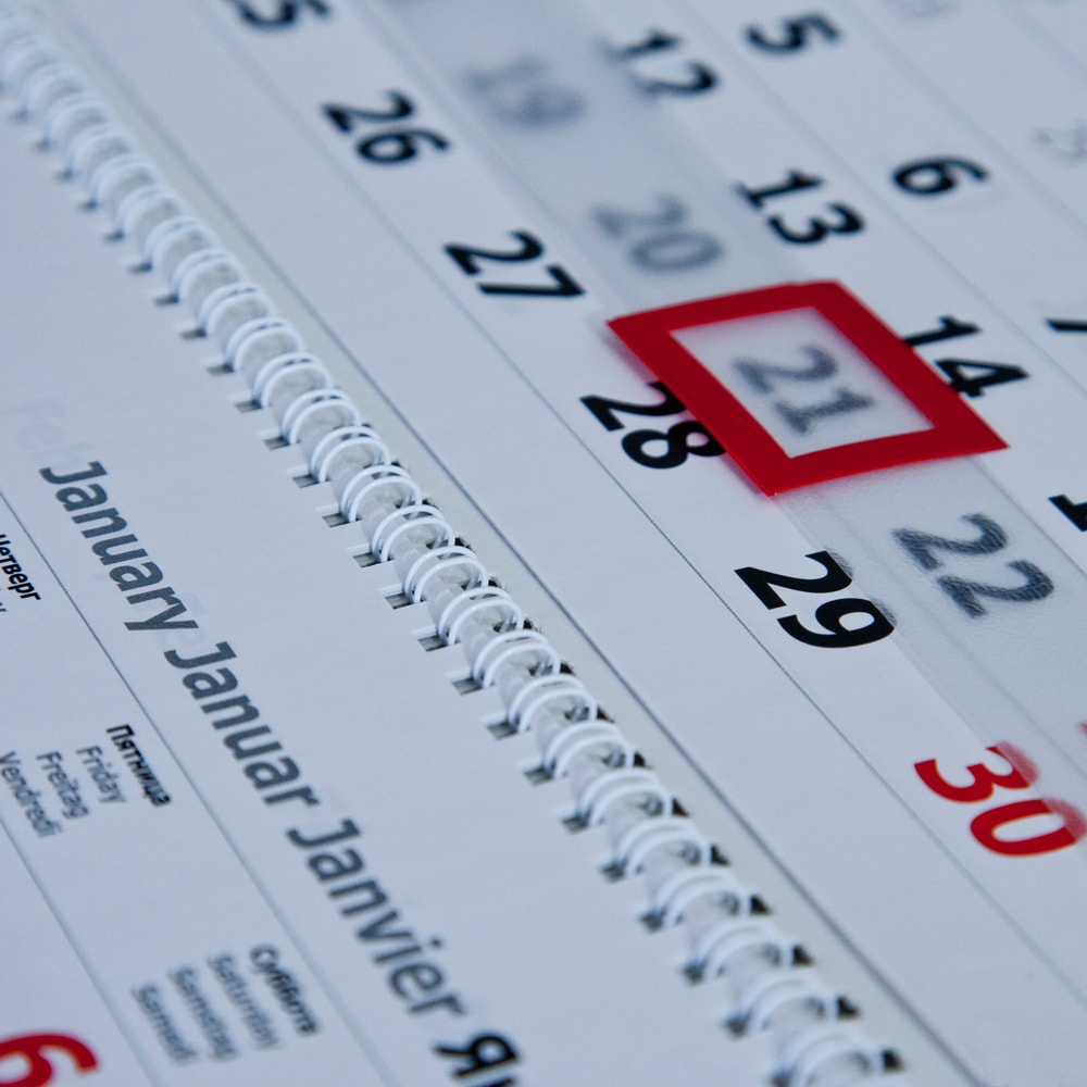 Печать квартального календаря